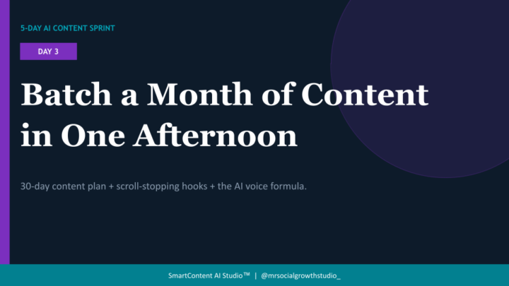 ✅ The 5-Day AI Content Sprint ACTION TASKS Step 3: REPLAY IS LIVE