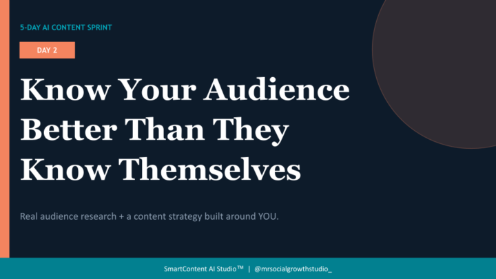 ✅ The 5-Day AI Content Sprint ACTION TASKS Step 2: 