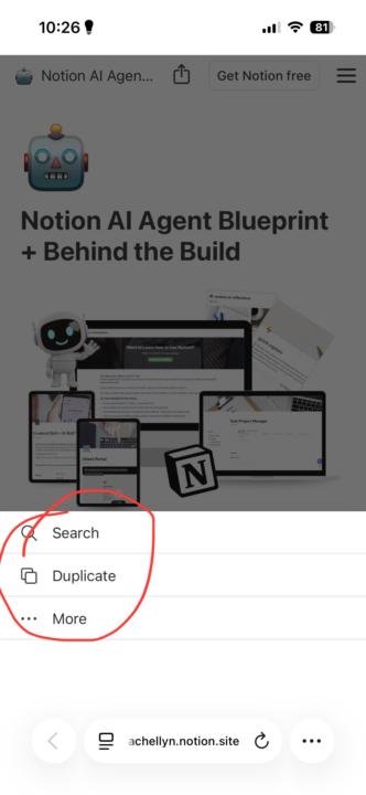 If anyone is having issues duplicating my Notion Template on mobile…