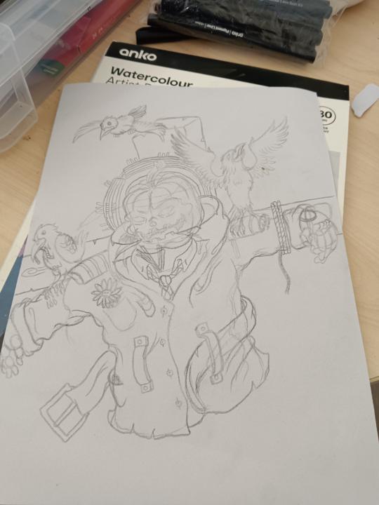 Scarecrow sketch progress