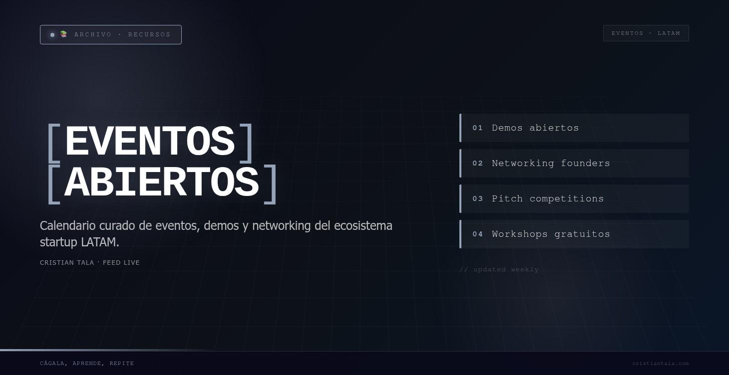 📅 Eventos Abiertos del Ecosistema