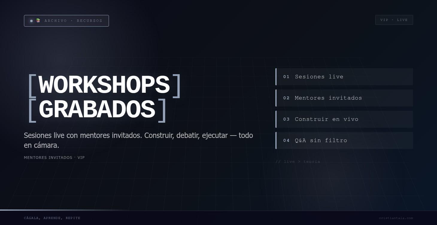 📺 Workshops Grabados