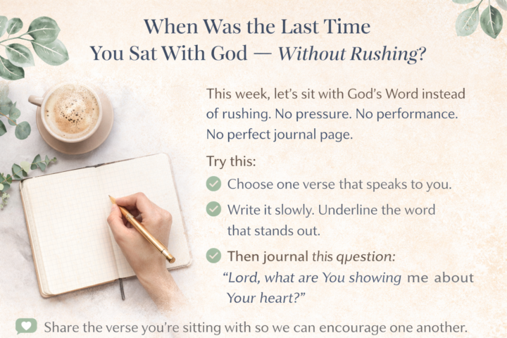 Title: When Was the Last Time You Sat With God — Without Rushing? 