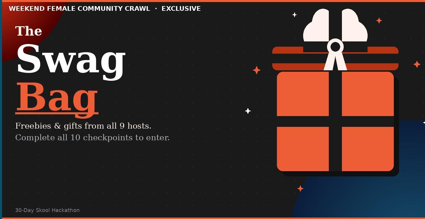 22-24 May F-Community Crawl Swag Bag