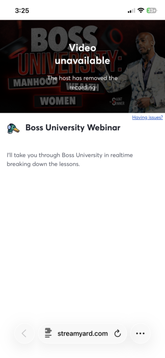 Access to the Boss University Webinar