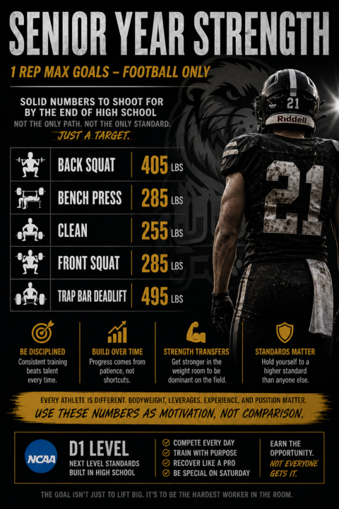 Football Players - 1 Rep Maxs by the time you are a senior 