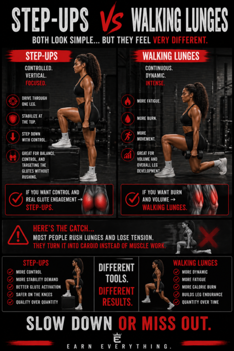 🍑 Step-Ups vs Walking Lunges