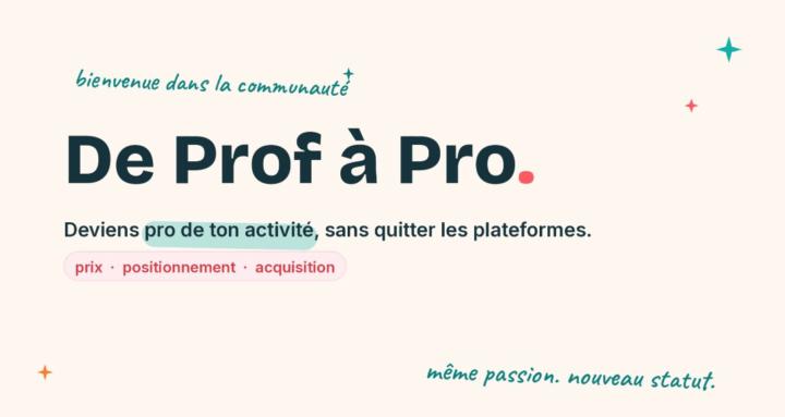 Communauté "De Prof à Pro"