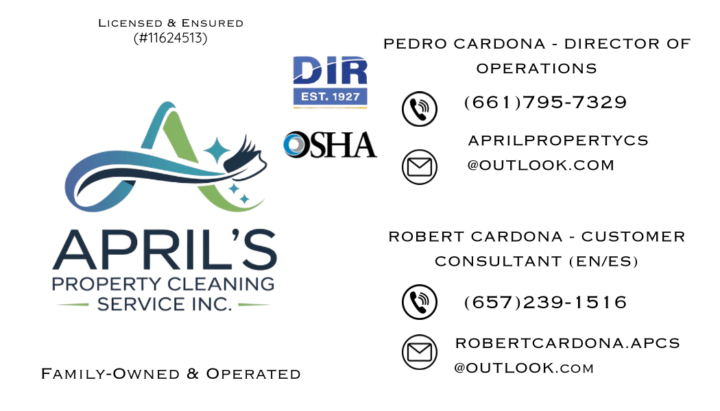 APRIL’S PROPERTY CLEANING SERVICE, INC