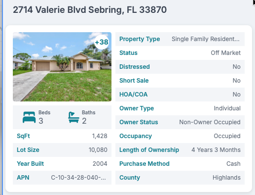 2714 Valerie Blvd Sebring, FL 33870 - On Market (153 days)