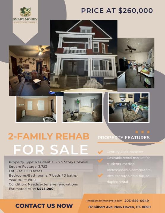 2 Family Rehab Gilbert Ave, New Haven, CT (Yale University)