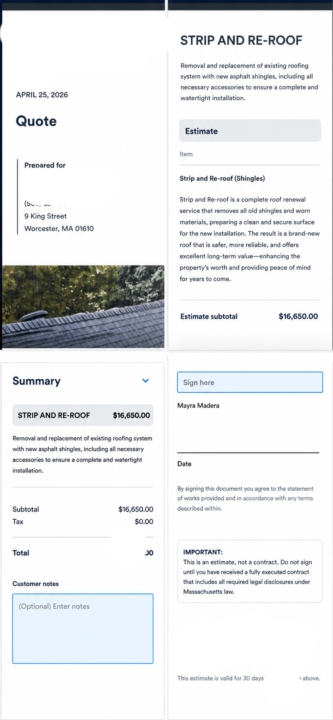 This Roofing Contract Would Not Pass Massachusetts Law