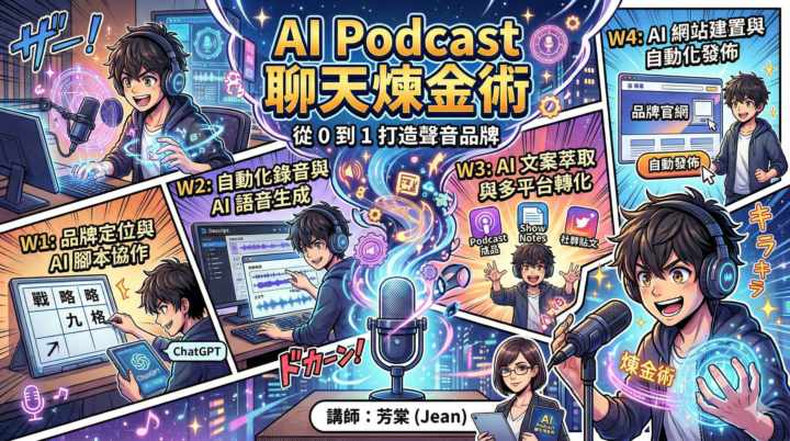 🎙️ 告別繁瑣後製！AI Podcast 聊天煉金術：首屆實戰班圓滿結訓 🎉
