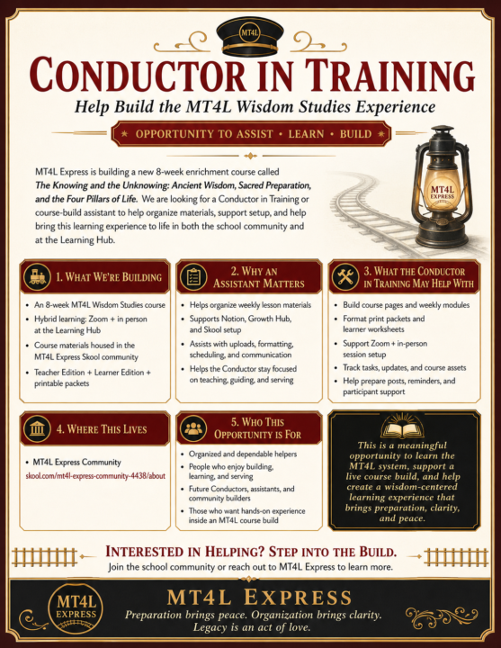 🚂 Opportunity to Assist • Learn • Build