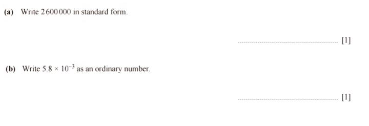 Question of the day - Standard Form