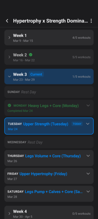 Week 3 Hypertrophy x Strength Training