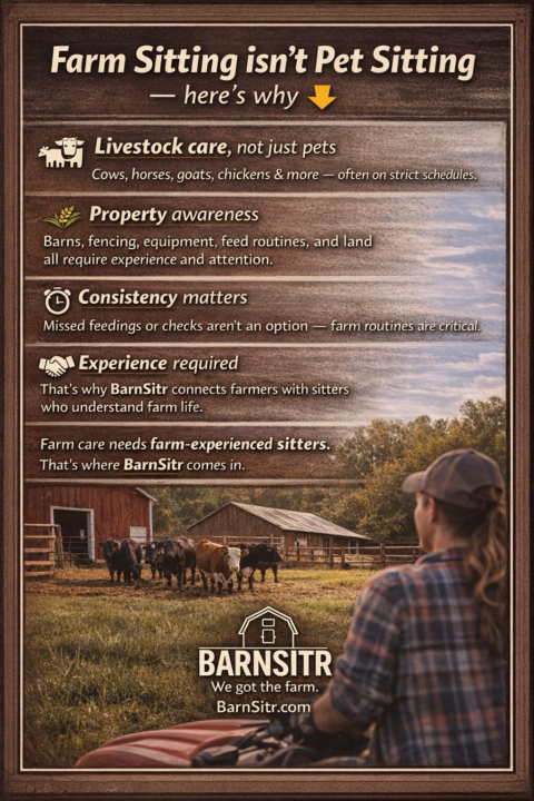 Farm sitting isn’t pet sitting - 🐄