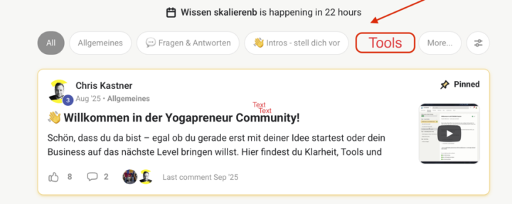 Tools und Links finden