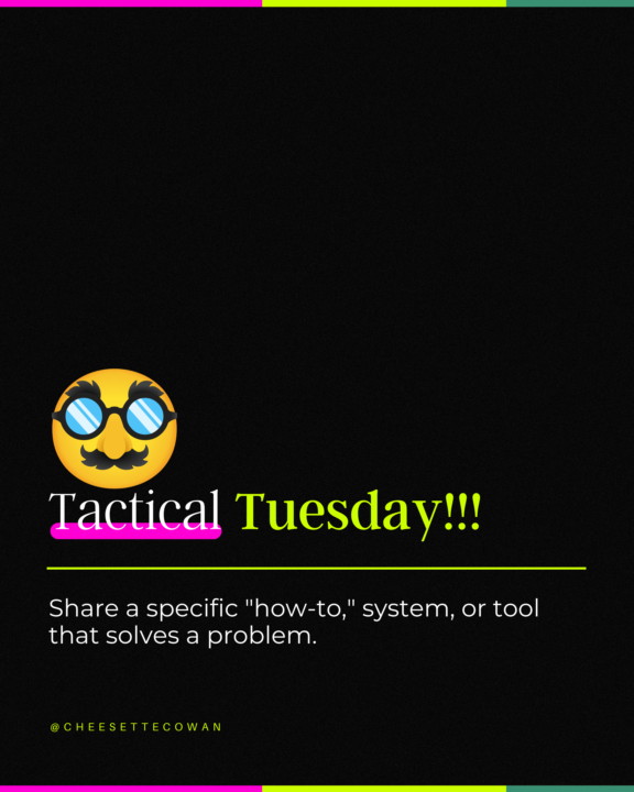 It's Tactical Tuesday!