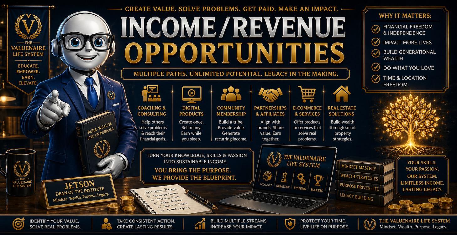 INCOME/REVENUE OPPORTUNITIES + STRATEGIES
