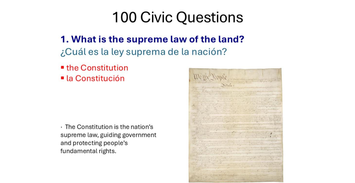 Level 1 Spanish/English Questions 1-12