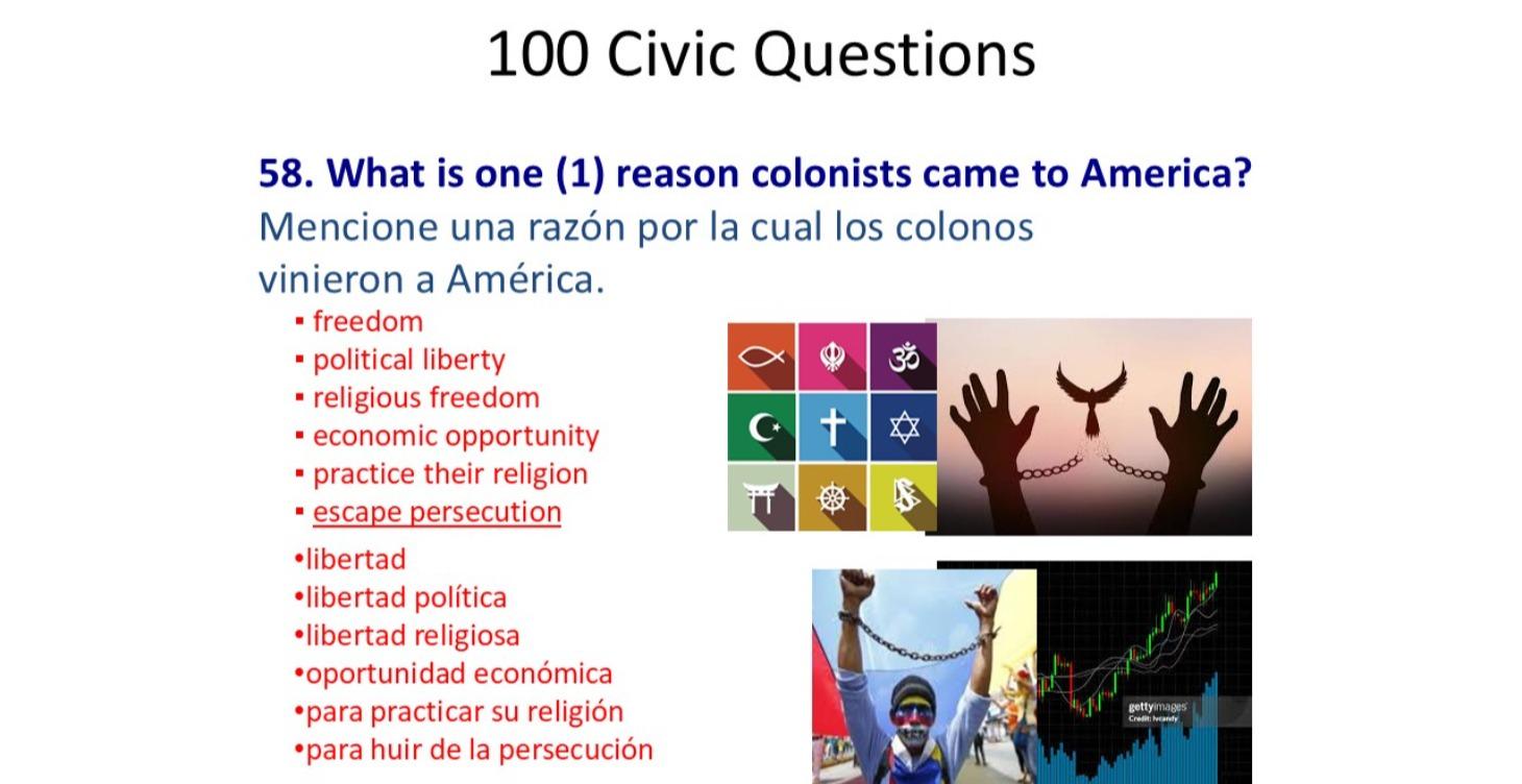 Level 1 English/Spanish Questions 58-70