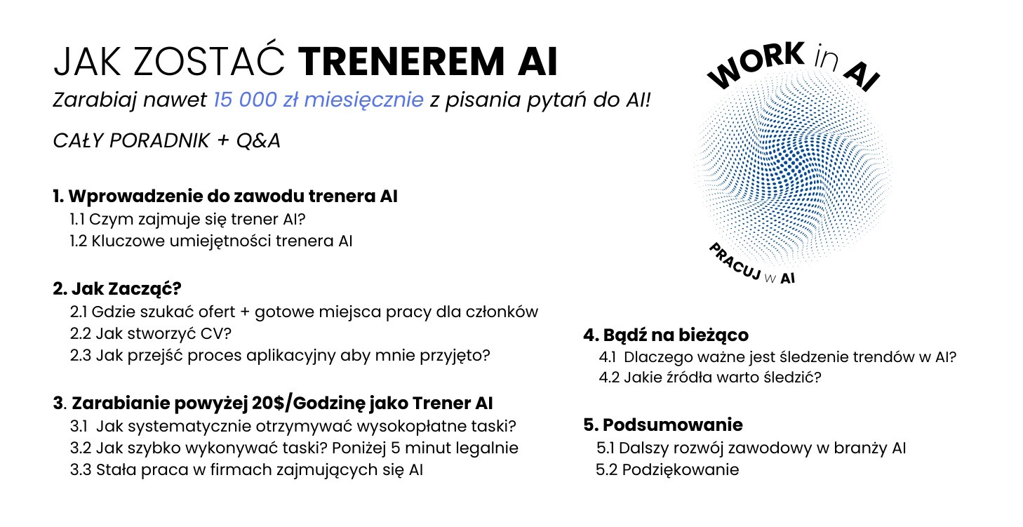 Jak zostać trenerem AI i zarabiać 20$/godzinę?