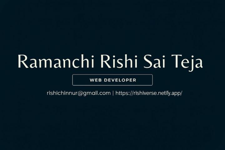 Ramanchi Rishi Sai Teja