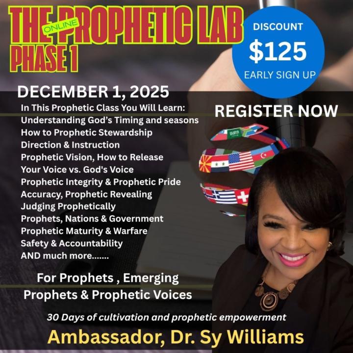 School of Prophets - The Prophetic Lab  Cost $75 for those here in the HUB