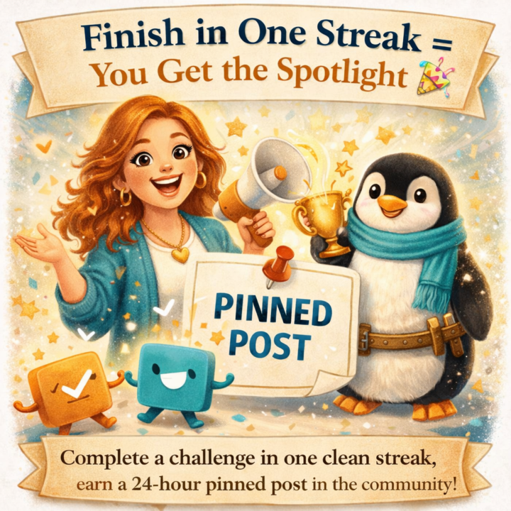 Finish in One Streak = You Get the Spotlight 🎉