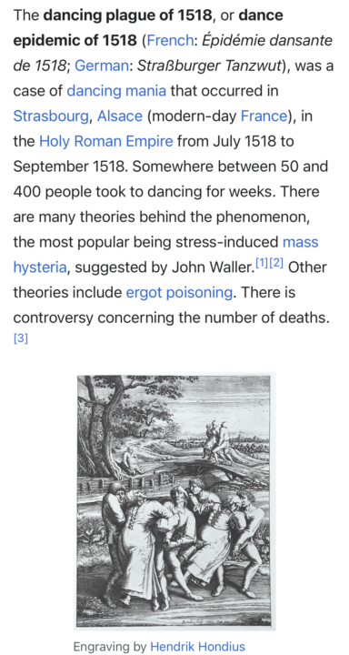 Horror Hypothesis: Dancing Plague of 1518