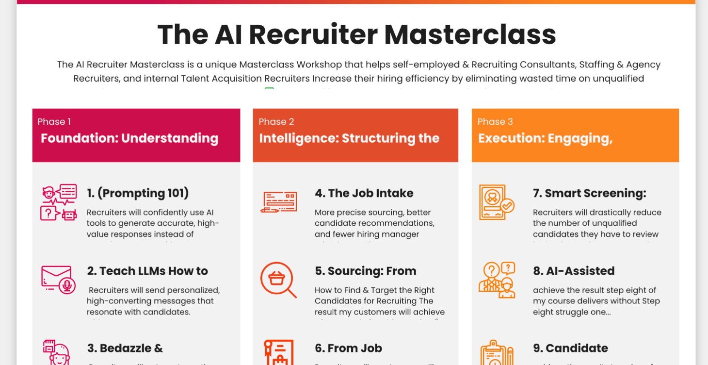 AI Recruiter Masterclass Overview