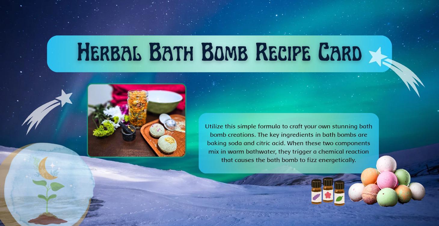 Herbal Bath Bomb Recipe Card ✨️💙🛀