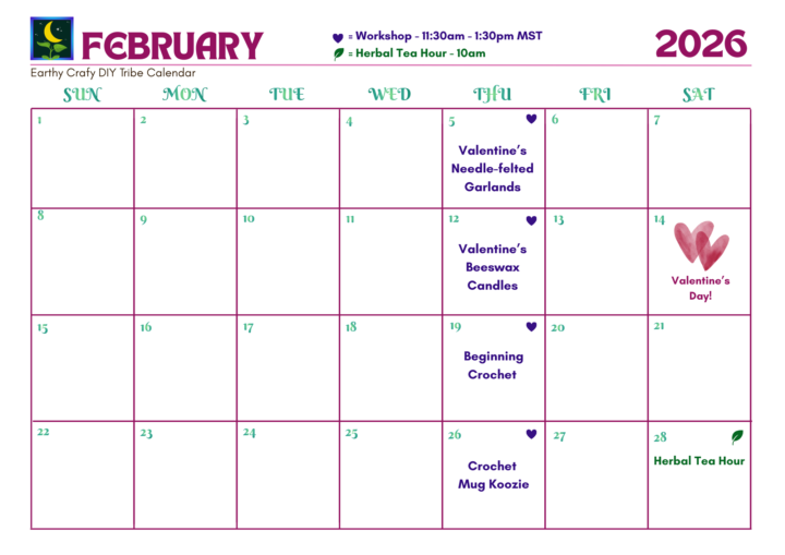 💗February Workshop Calendar 💗 *click to enlarge & download*