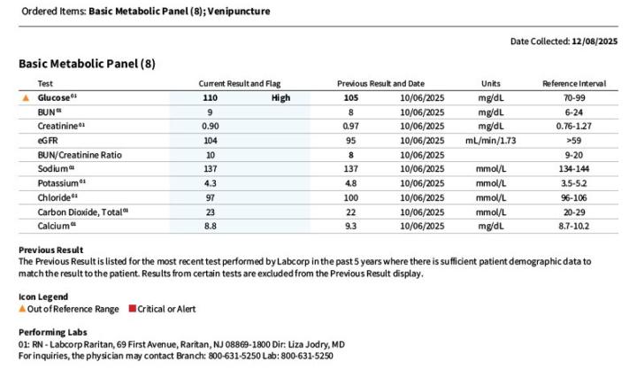 Christopher's Bloodwork December 8, 2025