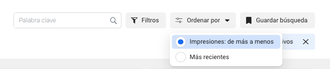 NUEVO FILTRO EN LA BILBIOTECA DE ANUNCIOS DE META