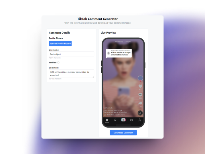 Crea comentarios de Tik Tok y aumenta tu CTR.