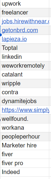 Páginas para freelancing/trabajo