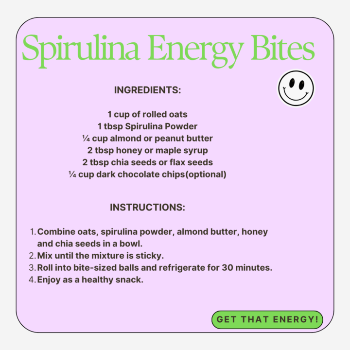 TRY A SPIRULINA HEALTHY ENERGY HOMEMADE SNACK