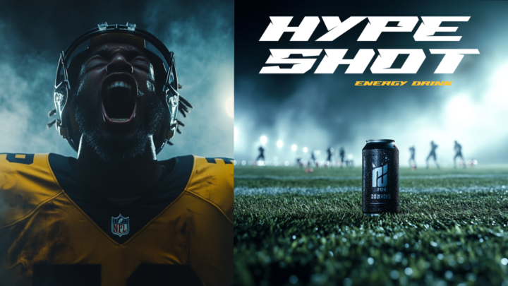 HYPE SHOT – A High-Octane Energy Drink Ad Concept for Web UI
