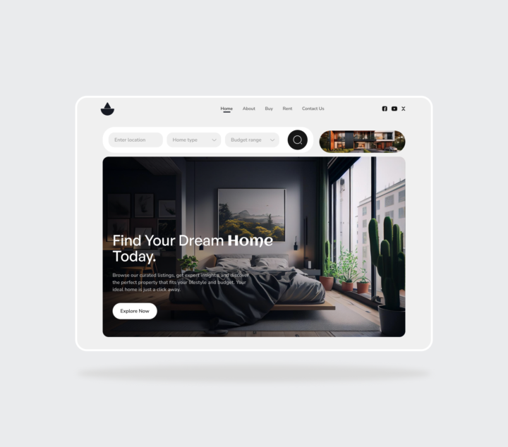 Luxury Real Estate Website Hero section design 