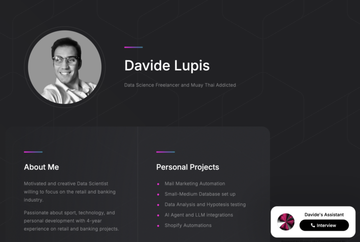 Professional Portfolio with AI Agent