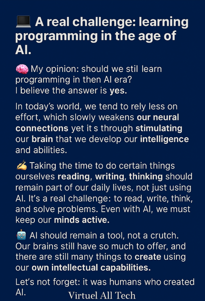 💻 A real challenge: learning programming in the age of AI