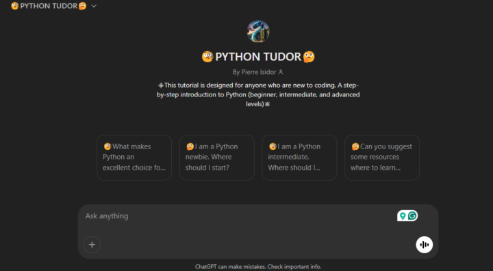 👨‍💻Python Tudor🐍AI Agent/ChatBot