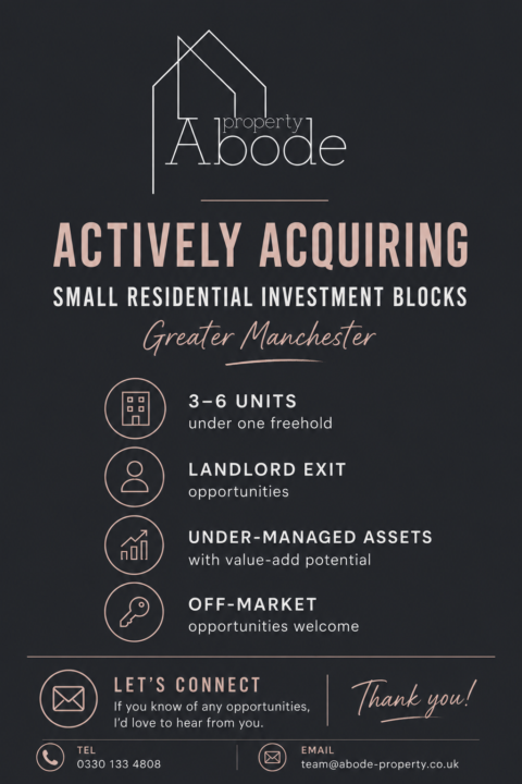  Property Wanted: Small Residential Blocks (Greater Manchester)