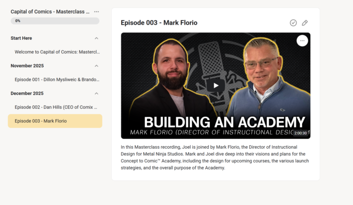 Capital of Comics Masterclass 003 Uploaded!