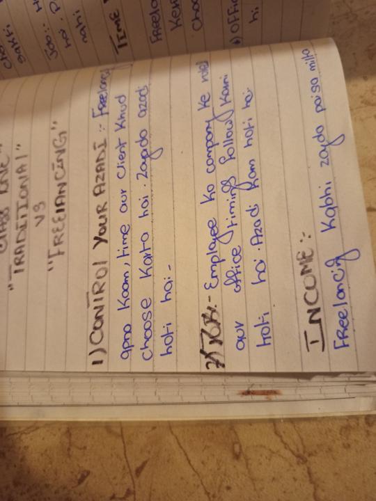 Notes upon Traditional Job  vs Freelancing 