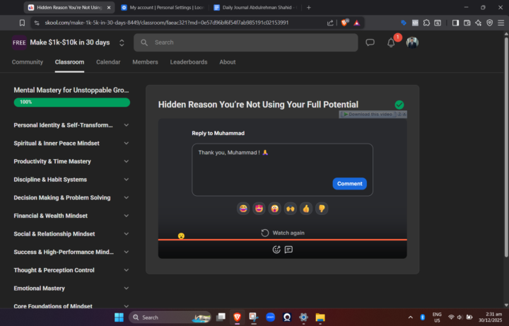 Day - 1 | Monday 29 Dec 2025 | Make 1K$ in 30 days