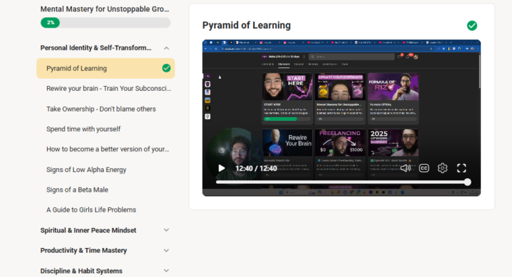 28/12/25 Mental Mastery (first Vedio i watch payramid of learning)