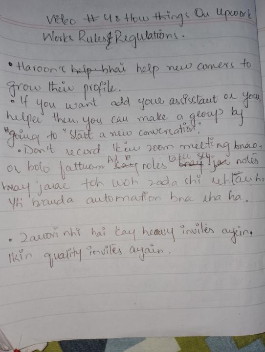 Notes of Upwork Series